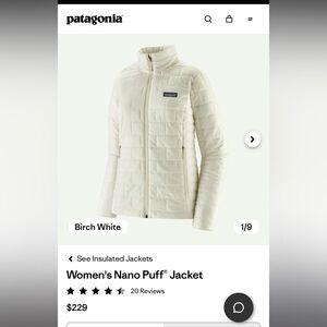 Patagonia Women's Nano Puff Jacket - Cream